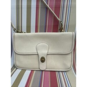 Vintage COACH Bonnie Cashin Double Turnlock Twin Clutch Shoulder Bag BONE Rare